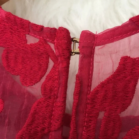 DOLCE VITA Windsor Red Organza Lace Sweetheart Mini Dress - Picture 6 of 7